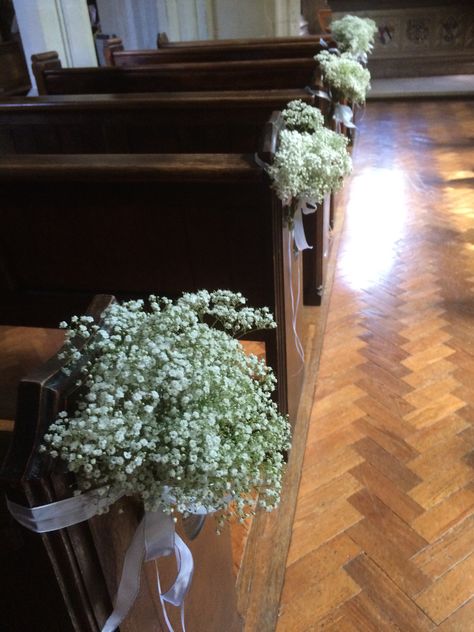 Gypsophila Pew Ends Gypsophila Pew Ends, Wedding Pews, Church Wedding Flowers, Pew Ends, Tudor Rose, Church Wedding, Rose Wedding, Wedding Website, Weeding