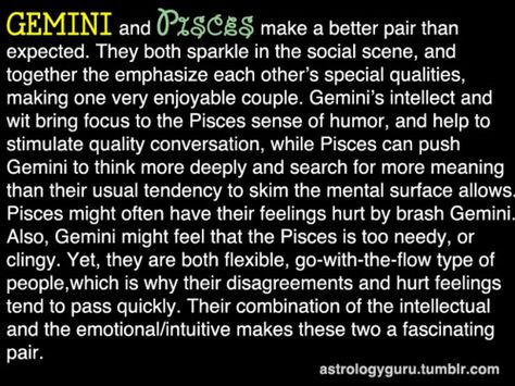 Gemini and Pisces Pisces Gemini Compatibility, Pisces And Gemini, Gemini Relationship, Pisces Compatibility, Gemini Compatibility, Gemini And Pisces, All About Pisces, Gemini Rising, Gemini Life