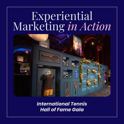 The 2024 Legends Ball, hosted by the International Tennis Hall of Fame, was a masterclass in blending storytelling with experiential marketing. From the custom-built, artifact-filled step-and-repeat wall to the vibrant event design, every detail connected attendees to tennis legends and history. 

This campaign was a win for engaging audiences through rich, immersive experiences. Tennis Legends, Experiential Marketing, Immersive Experience, Experiential, Hall Of Fame, Custom Build, Master Class, Marketing Agency, Event Design