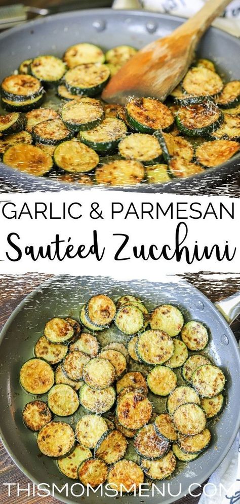 Sauteed Zucchini With Parmesan, Garlic Zucchini Recipes, Low Carb Zucchini Side Dishes, Sauted Zucchini Side Dish Recipes, Zucchini With Parmesan Cheese, Zucchini As A Side Dish, Side Dish Zucchini Recipes, Honey Garlic Zucchini, Zucchini Mushroom Side Dish