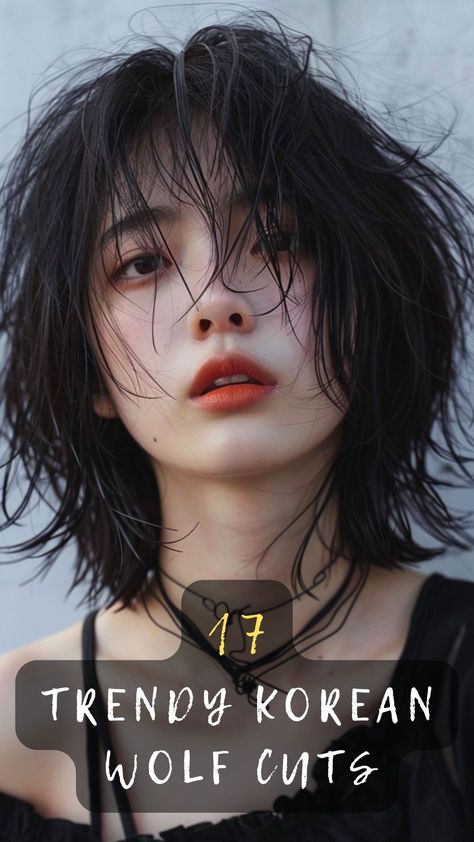 17 Stylish Korean Wolf Lower Hairstyles To Attempt- #cut #Hairstyles #Korean #trendy #wolf Check more at https://howcandothis.com/hairstyleideas/17-stylish-korean-wolf-lower-hairstyles-to-attempt/ Wolf Style Hair, Wolfcut For Women, Edgy Asian Hair, Oreo Wolfcut, Wolf Cut Oval Face, Wolf Cut Hair Round Face, Jungkook Wolf Cut, Wolf Cut On Round Face, Wolf Cut Fine Hair