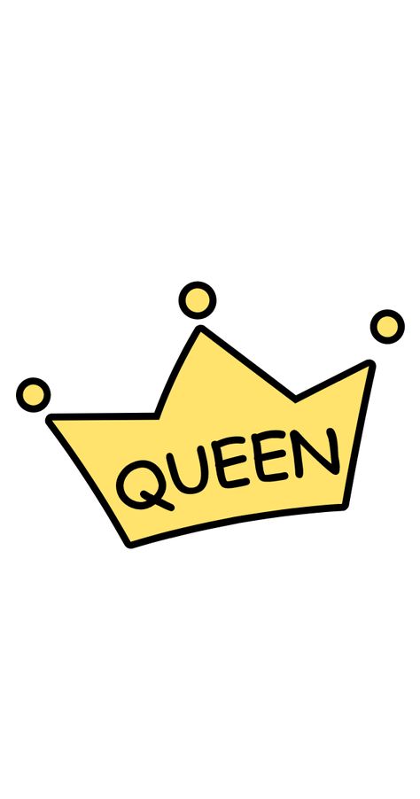 Sticker Queen Cartoon Crown. Queen Word Design, Stekars Cute, Homer Donut, Crown Stickers, Crown Cartoon, Queen Cartoon, Cartoon Crown, Crown Sticker, Parking Spot Painting