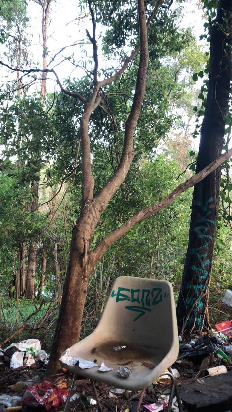 Sesh Den Forest, Outdoor Sesh Spot, Hangout Spot Aesthetic, Forest Hangout Spot, Secret Hangout Spot, Forest Hangout, Sesh Shed Ideas, Sesh Aesthetic, Woods Hangout Spot