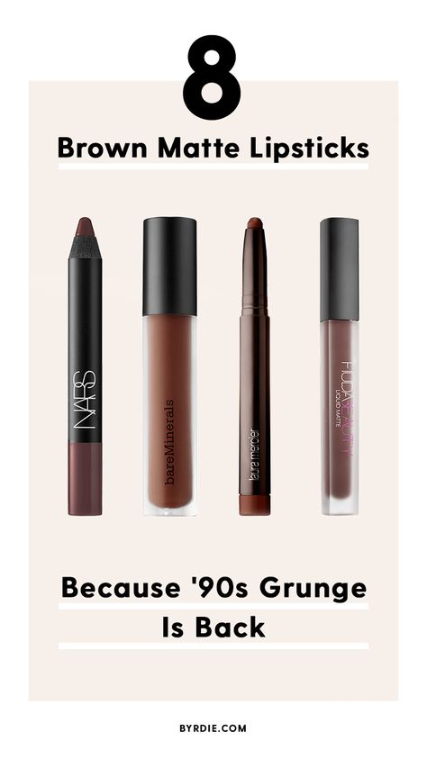 The best brown lipsticks Cool Brown Lipstick, 90s Brown Lipstick, Brown Lipstick Looks, 90s Brown Lip, Best Brown Lipstick, Brown Lipstick Makeup, Brown Lipstick Shades, Dark Brown Lipstick, Black Liquid Lipstick