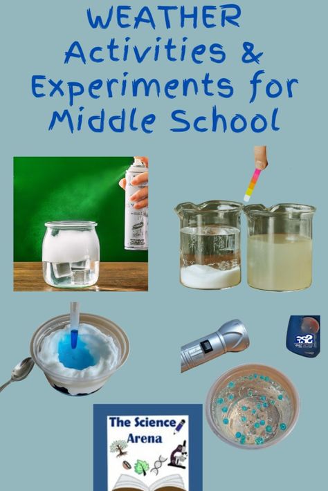 9 Engaging Weather Activities and Experiments for Middle School Atmosphere Experiments For Kids, Experiments For Middle Schoolers, Science Experiment For Middle School, Weather Experiments Middle School, Weather Science Experiments For Kids, Severe Weather Activities, 6th Grade Science Projects, Middle School Science Projects, Stem Activities Middle School