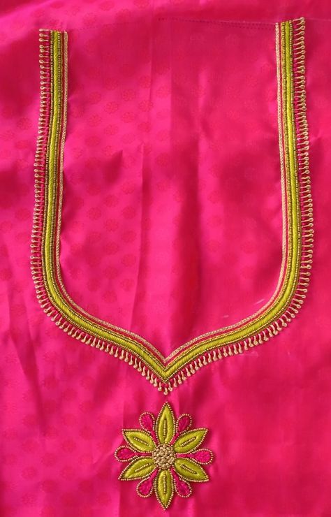 Simple Aari Thread Work, Simple Hand Work Blouse Designs, Aari Thread Work, Thread Work Blouse Designs, Thread Work Blouse, Mirror Work Blouse Design, Aari Design, Hand Work Design, Latest Blouse Designs Pattern