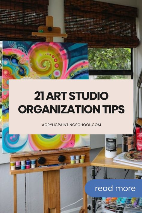 Looking for art studio organization tips? Then head over to the blog to check out my recent posts where we will explore art studio organization ideas and organizing an art studio. Artist Studio Workspaces, Art Studio Organization Ideas, Studio Organization Ideas, Garage Art Studio, Ikea Art, Art Studio Storage, Art Recipes, Craft Studios, Small Art Studio