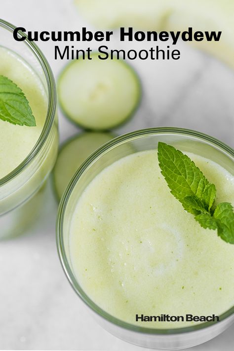 Get your green on with our Cucumber Honeydew Mint Smoothie. Our powerful blender makes it creamy and cool in every sip. Honeydew Melon Smoothie, Honeydew Smoothie, Melon Smoothie, Mint Smoothie, Breakfast Sandwich Maker, Food Dehydrators, Lions Den, Apple Mint, Smoothie Drink Recipes