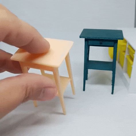 Dollhouse Nightstand, Ikea Hemnes Nightstand, Mini Armchair, Hemnes Nightstand, Hemnes Ikea, Best Doll House, Hemnes Bed, Ikea Dollhouse, Nightstand Modern