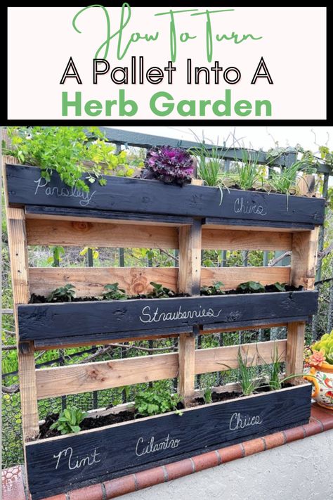 Raised Herb Garden, Herb Garden Pallet, Pallet Projects Garden, Outdoor Herb Garden, Diy Herb Garden, Vertical Herb Garden, Diy Raised Garden, Veg Garden, Pallet Garden