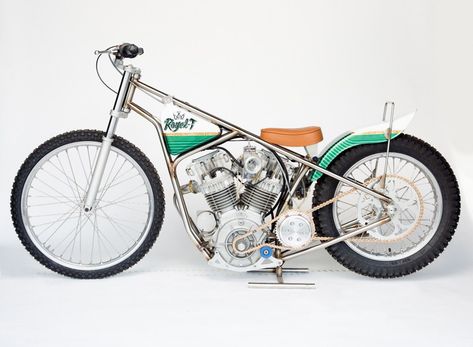 lost for 50 years, the custom motorcycle by royal-T racing enhances the 1 of 1 1967 meirson sprint motor V-twin engine. Grom Motorcycle, Speedway Motorcycles, Bmx Bike Parts, Jawa 350, Custom Bikes Cafe Racers, Cafe Racer Moto, Strawberry Field, Speedway Racing, Bicycle Panniers