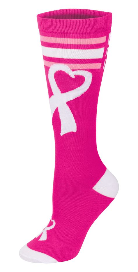 Chasse-Cheer-for-the-Cause-Ribbon-Knee-High-Sock Pink Out Football Game, Pink Out Football, Cheer Socks, Pink Horizontal, Cheer Gifts, Pink Out, Novelty Socks, Sock Shop, Horizontal Stripes