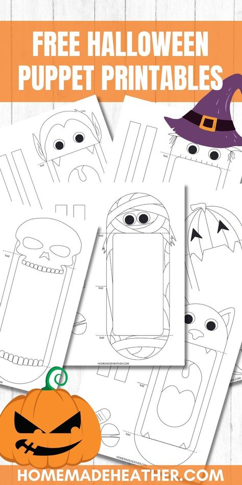 Free Halloween Puppet Printables Halloween Activity Sheets, Imprimibles Halloween, Halloween Arts, Bricolage Halloween, Halloween Infantil, Halloween Worksheets, Halloween Paper Crafts, Carte Halloween, Halloween Arts And Crafts