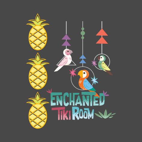 Tiki Room Disney, Disney T Shirts, Disney Enchanted, Tiki Decor, Enchanted Tiki Room, Tiki Art, Vintage Tiki, Disney Sticker, Tiki Room