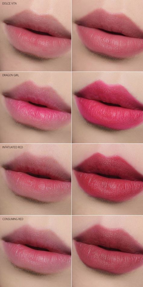 Nars Velvet Matte Lip Pencil, Lip Pencil Colors, Mac Lipstick Swatches, Homemade Lip Balm, Linda Hallberg, Makeup Girl, Dragon Girl, Lips Shades, Makeup Tutorial For Beginners