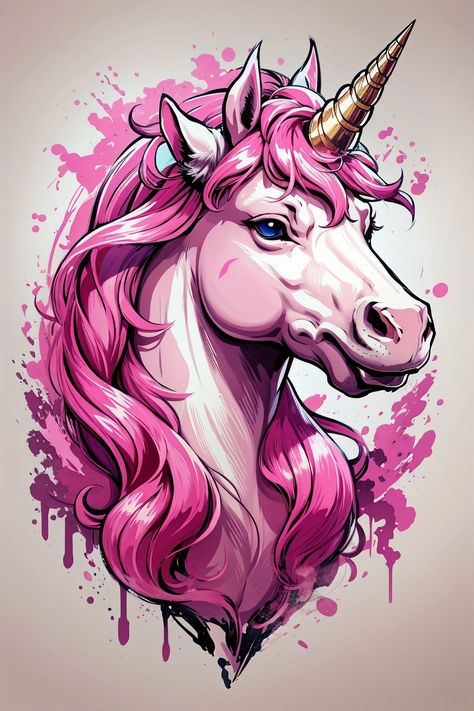 Pink unicorn gaming head logo png #thelastuni Pink Unicorn Tattoo, Unicorn Head Tattoo, Unicorn Head Drawing, Unicorn Graffiti, Unicorn Art Drawing, Cool Little Tattoos, Unicorn Tattoo Designs, Unicorn Vector, Unicorn Tattoo