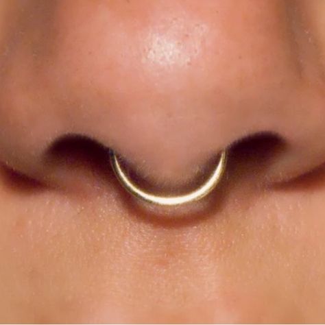 Gold Fake Septum Ring, 18 Gauge, 14k No Piercing Required. Brand New, Never Used Dainty Septum Piercing Hoop, Small Septum Piercing Hoop, Oracle Character, Wendigo Oc, Bull Piercing, Septum Piercing Gold, Gold Septum Piercing, Cc Face, Small Septum Piercing