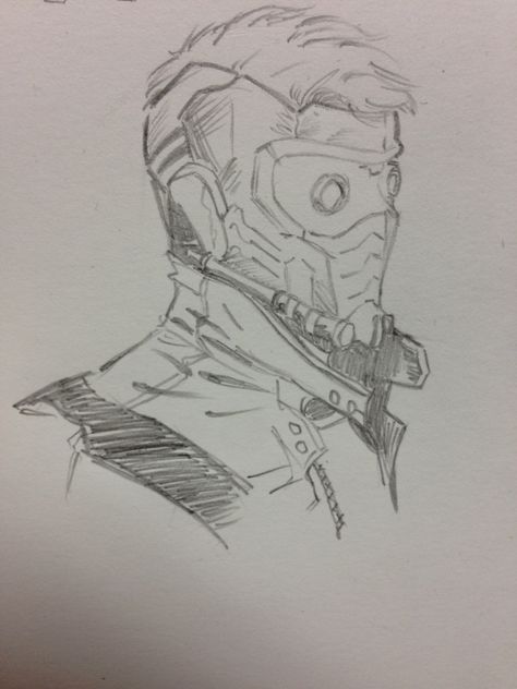 A comic art rendition of Star-Lord from Guardians of the Galaxy by Dryden. Gardians Of The Galaxy Drawings, Star Lord Comic Art, Star Lord Drawing, Guardians Of The Galaxy Sketch, Guardians Of The Galaxy Drawing, Star Lord Comic, Marvel Pictures, Galaxy Drawings, Simple Drawings