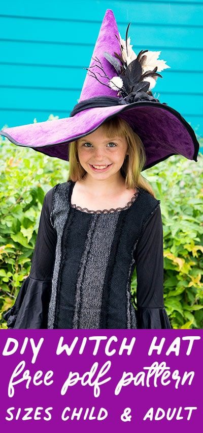 Learn how to make a Witch hat with this step by step tutorial and free pattern! This "couture" style hat is more flattering and fun than the typical dollar store version. FREE Pattern comes in sizes child and adult. #halloween #witchhatdiy #witchhatpattern #witchhatdiyhowtomake #witchhattutorials #witchhatpatternfelt #sewingpattern #halloweensewingpattern #howtomakeawitchhatoutoffelt #felt #freesewingpattern #diycostumes #diycostumeideas #diycostumeideasforwomen Clean Seashells, Make A Witch Hat, Diy Witch Costume, Diy Witch Hat, Witch Hat Pattern, Halloween Sewing Patterns, Felt Witch Hat, Wiccan Clothing, Witches Hats