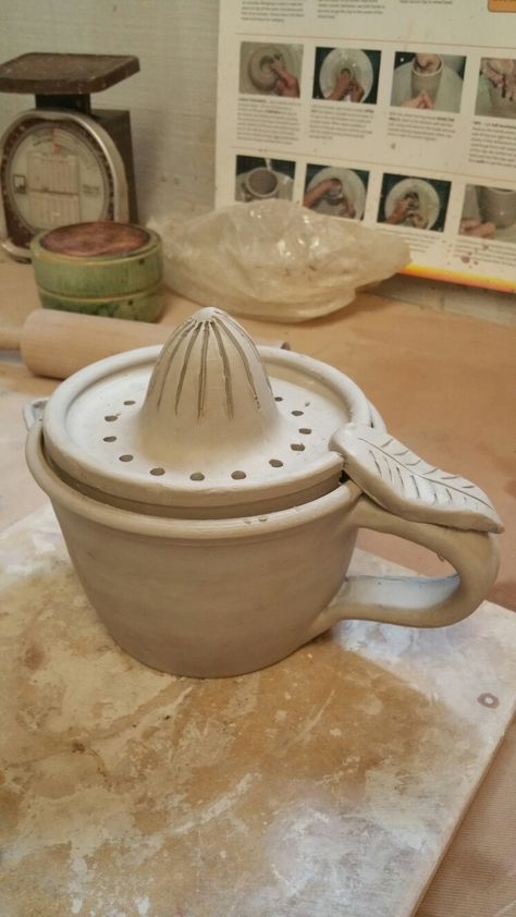 Clay Juicer, Juicer Ceramic, Throwing Wheel, Pottery Templates, Pottery Fruit, Citrus Squeezer, Pottery Lessons, Kids Clay, Interior Design Your Home