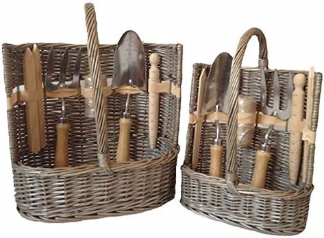 Willow Antique Garden Trug Tool Basket, Brown,36 x 23 x 43cm : Amazon.co.uk: Garden Garden Baskets, Under Bed Storage Boxes, Garden Tool Bag, Garden Basket, Log Baskets, Wooden Organizer, Plastic Baskets, Uk Garden, Seagrass Basket