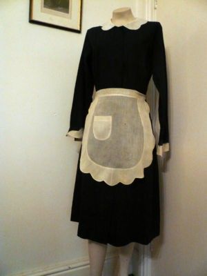 Vintage 1940s Uniform. Here is an original 1940s uniform or either a maid or waitress (dress and apron). It was made by an american company , Bob Evans   The Aristocrat of Uniforms . The uniform is i 1940s Maid Uniform, 1930s Maid Uniform, Vintage Waitress, Waitstaff Uniform, Vintage Uniform, Waitress Uniform, Spirit Costume, Company Uniform, Bob Evans