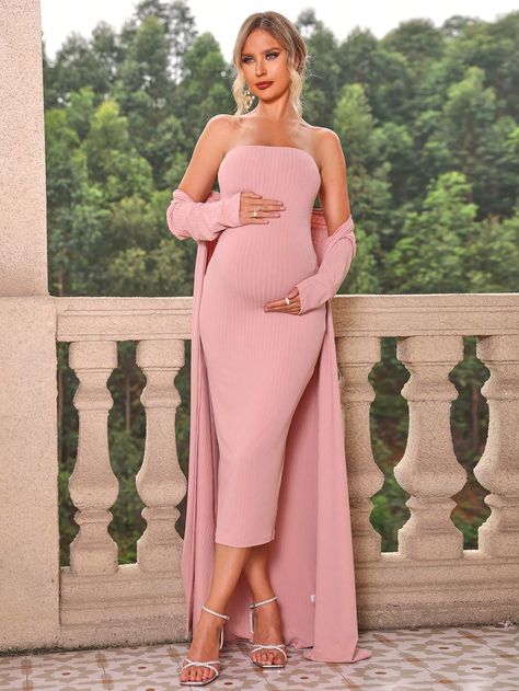 Blush Pink Maternity Dress, Pregnant Women Dress, Baby Shower Dress Pink, Pink Baby Shower Dress For Mom, Winter Baby Shower Outfit For Mom, Gender Reveal Dresses For Mom, Pink Baby Shower Dress, Gender Reveal Dress, Elegant Maternity Dresses