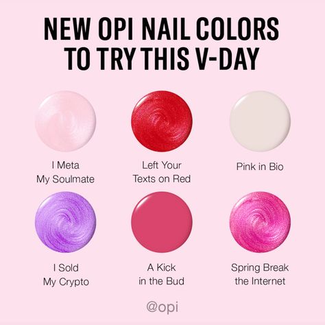 There are so mani ways to express your love this #ValentinesDay starting with your nails 😍💅 Try one of our iconic shade or swipe if you’re looking to try a new shade for this special day!

Head to our #linkinbio to explore these shades and comment which one is your fave below👇

#OPI #OPIObsessed #ValentinesDayNails #NailPolish #VDayNails #PinkNailPolish #PurpleNailPolish #RedNailPolish #NailPost Vday Nails, Opi Nail Colors, Purple Nail Polish, Red Nail Polish, Bible Journal Notes, Pink Nail Polish, Opi Nails, Valentine's Day Nails, Be My Valentine