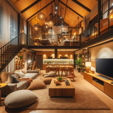 A House Design Tiny Homes, Loft Mezzanine, Barn Interior Design, 80s House, Loft House Design, Small Cottage Homes, Tiny House Layout, House Floor Design, Tiny House Listings