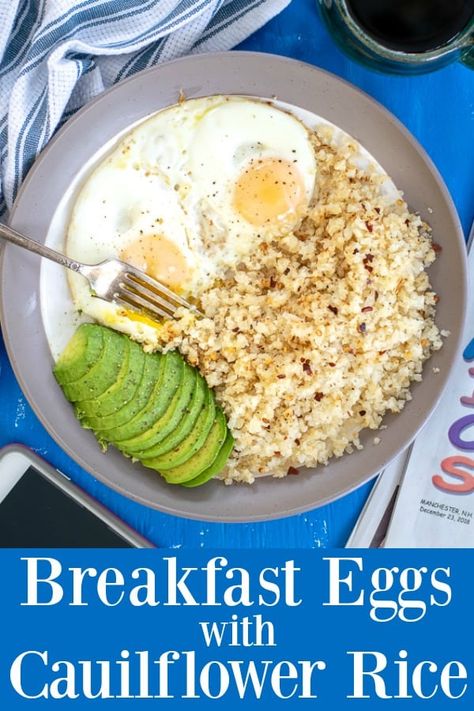 Gluten Free Brunch Recipes, Meatless Meals Healthy, Healthy Egg Recipes, Breakfast Vegetables, Riced Cauliflower, Plant Based Recipes Easy, Cauliflower Rice Recipes, Breakfast Eggs, Healthy Meals For One