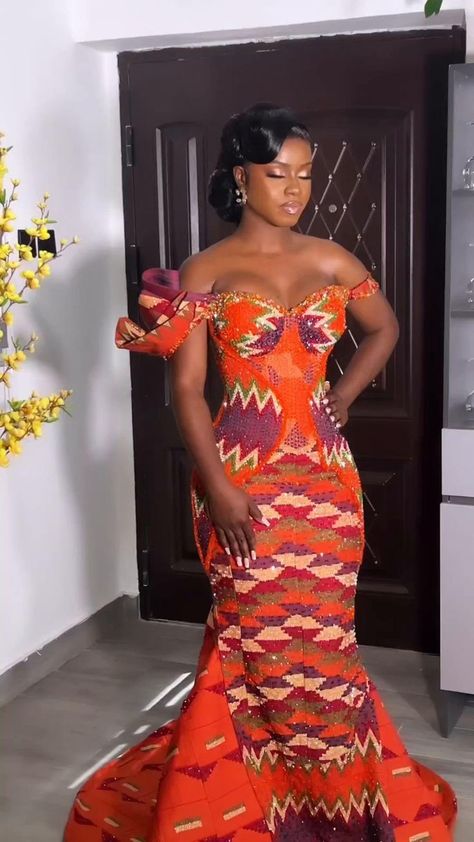 Ghana African Dresses Ankara Styles, Ghana Kente Dress Styles, African Kente Dresses Ghana, Ghanaian Kente Styles, Kente Prom Dress, Ghana Kente Styles Traditional Weddings, Kente Dress Ghana Traditional Weddings, Ghana Ankara Styles, Ghana Traditional Wedding Dresses