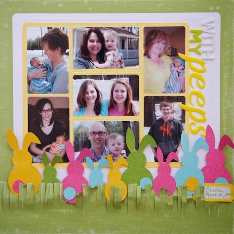 Scissors, Spatulas, and Sneakers: With My Peeps #coredinations #easter #scrapbooking Easter Scrapbooking, Spring Pics, Spring Scrapbook, Easter Scrapbook, Scrapbook Bebe, Holiday Scrapbook, Memory Scrapbook, Easter Bunnies