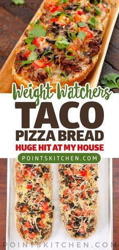 Pizza Taco, Weight Watchers Meals Dinner, No Bread Diet, Weight Watchers Meal Plans, Weight Watchers Recipes Desserts, Taco Pizza, Weight Watcher Dinners, Weight Watchers Diet, Pizza Bread