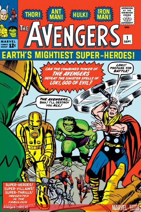 Poster Marvel, Avengers Poster, Avengers 1, Avengers Comics, Marvel Posters, Jack Kirby, Ms Marvel, Comic Collection, Fantastic Four