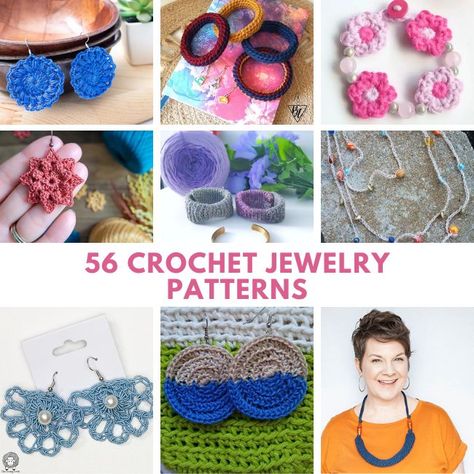 Guide to more than 56 crochet jewelry patterns. Find 25 crochet earrings patterns, 17 crochet bracelet patterns, and 14 crochet necklace patterns. Crochet Thread Projects Size 10, Crochet Bracelet Patterns, Crochet Thread Projects, Crochet Thread Patterns, Crochet Pendant, Crochet Thread Size 10, Crochet Bracelet Pattern, Crochet Necklace Pattern, Crochet Rings