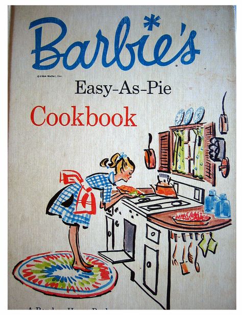 Barbie Easy as Pie Cookbook - Illustrations by Cylde Smith Barbie 1960, Barbie Books, Barbie Paper Dolls, Baking Recipe, Vintage Barbie Clothes, Food Sweet, House Book, Barbie Accessories, Vintage Cookbooks