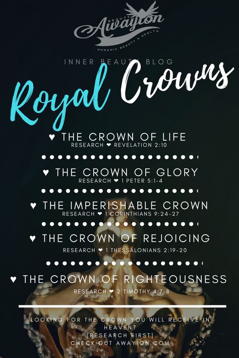 NEW PIN: Your Heavenly Crown Revealed ❤ "From now on the crown of righteousness is laid up for me, which the Lord, the righteous judge, will award to me on that day—and not only to me, but to all who crave His appearing." - 2 Timothy 4:8 ❤Know Christ (Yeshua the Messiah) ❤ Check out awayion.com Inner Beauty Quotes, Crown Quotes, Beauty Tips Quotes, Jesus Paid It All, Inspirational Life Lessons, Message Bible, The Messiah, Bible School Crafts, Royal Crowns