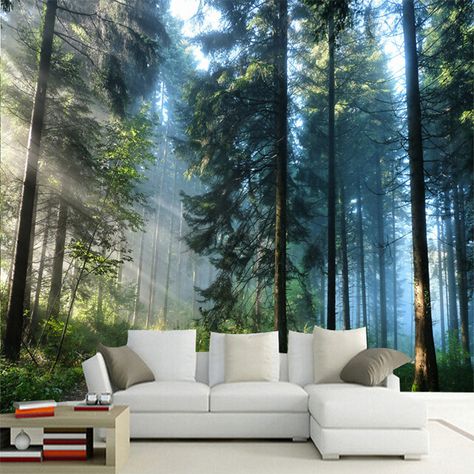 3d Wallpaper For Walls, Forest Mural, Forest Wall Mural, 3d Wall Murals, Bedroom Murals, Photo Mural, Forest Wall, Forest Wallpaper, Tree Wallpaper