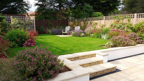 Traditional Garden Design, Garden Ideas Uk, Tattoo Plant, Lawn Design, Back Garden Design, Garden Steps, Garden Design Ideas, Traditional Garden, Garden Designs