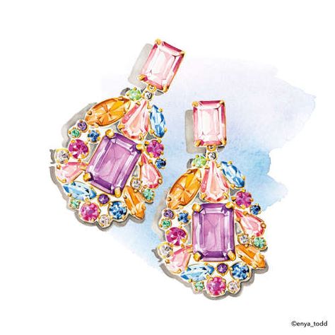 Enya Todd Jewelry Painting, Watercolor Jewelry, Business Cartoons, Jewellery Design Sketches, Jewelry Illustration, Jewelry Design Drawing, Jewellery Sketches, Illustrator Artist, Fashion Illustration Sketches