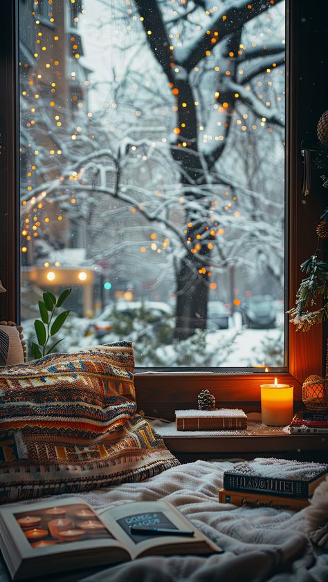 Advent Season Wallpaper, Cozy Winter Night Aesthetic, Bedroom Warm Colors, Hygge Wallpaper, Romanticizing Winter, Wallpaper Film, Soul Aesthetic, Candles Collection, Window Photography