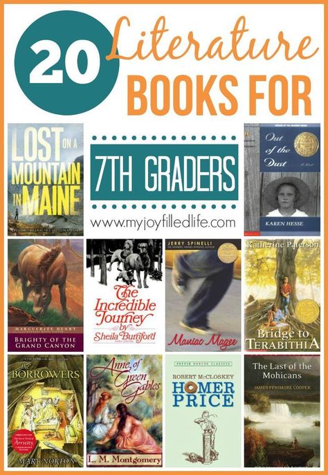 20 Literature Books for 7th Graders - My Joy-Filled Life Books For 7th Graders, World History Facts, History Interactive Notebook, World History Classroom, Middle School Books, Homeschool Hacks, World History Lessons, Homeschool Books, Homeschooling Resources