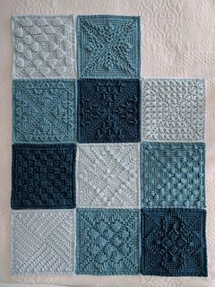 Ravelry: ccdoug's Shades of Teal Blanket Knitted Blanket Squares, Knitting Squares, Crochet Square Blanket, Knitting Patterns Free Blanket, Soft Crochet, Crochet Blocks, Crochet Quilt, Haken Baby, Crochet Square Patterns