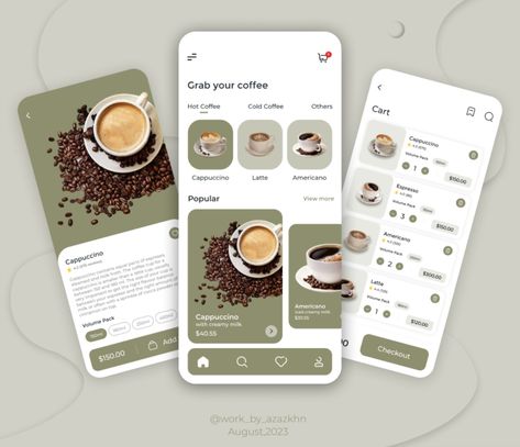 "CaféQuest" is your coffee companion, a dedicated app designed to elevate your coffee experience. With CaféQuest, you can discover new flavors, create your perfect cup, and connect with a community of coffee enthusiasts. If you're in need of a top-notch web or mobile app UI/UX design, I'm here to help! Feel free to reach out if you're looking to enhance your digital products with intuitive and visually appealing designs. Stay tuned for more updates! Ui Ux Design Website, Ux Design Website, Coffee Shop Website, Creative App Design, Application Ui Design, Desain Ux, App Ui Ux Design, Ux Design Mobile, Figma Design