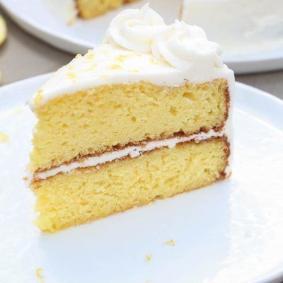 Homemade Lemon Cake, Lemon Cake Easy, Double Layer Cake, Lemon Buttercream Frosting, Lemon Pudding Cake, Tastes Better From Scratch, Lemon Buttercream, Lemon Cake Recipe, Cinnamon Roll Cake