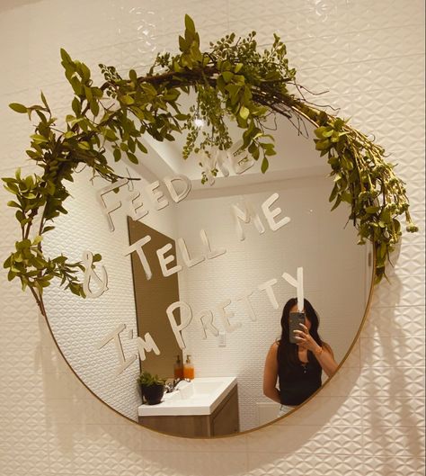 mirror selfie. mirror decor. wall decor. aesthetic. feed me and tell me i'm pretty. boston. #aesthetic #mirror Mirror Wall Selfie, Selfie Mirror Decor, Mirror Selfie Decor, Wall Mirror Selfie, Salon Selfie Wall, Brutal Fruit, Do Selfie, Boston Aesthetic, Decorated Mirror