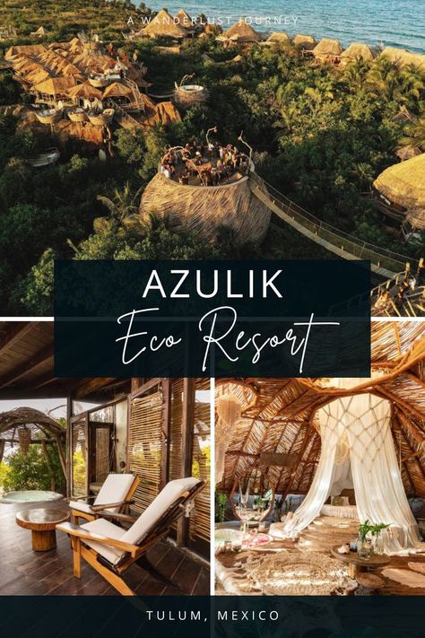 Azulik Eco-Resort in Tulum, Mexico is a sustainable, eco-friendly resort for the eco-conscious. This beautiful resort is an absolute must visit! 🌴 CLICK THE LINK FOR DETAILS -- mexico travel | tulum travel | eco-friendly travel | luxury travel | vegan-friendly travel | bucket list travel | wanderlust travel Azulik Tulum, Bucket List Travel, Tulum Travel, Travel Luxury, Eco Friendly Travel, Tulum Mexico, Wellness Center, Travel Wanderlust, Mexico Travel