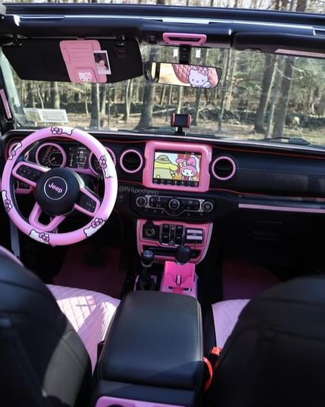 💖✨ Jeep Wrangler But Make It PINK✨💖 🌸💖𝓑𝕦Ⓘ𝕃ᗪ ♦💓💗 (っ◔◡◔)っ ♥ Interior accessories linked in bio Heart Wheels: @heritagewheels Running Boards: @Oedro Tail Lights: @Raxiomlights Pink Seats: @exclusivecoversusa use code “Pinkposh”💰 #jeep #Jeepwrangler #jeepsahara #Jeeplife #jeepjl #Pinkjeep #Pinkjeepwrangler #pinklover #pinkcar Heart Wheels, Pink Jeep Accessories, Pink Jeep Wrangler, Jeep Sahara, 1st Car, Car Vibes, Jeep Interiors, Jeep Wheels, Pink Cars