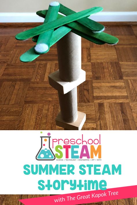 The Great Kapok Tree: A STEAM Activity for Preschoolers - Preschool STEAM - Rainforest Ideas For Preschool, Tree Themed Preschool Activities, Rainforest Science Preschool, Rainforest Science Experiments For Kids, Rainforest Science Activities, Rainforest Preschool Theme, Forest Preschool Theme, Rainforest Stem Activities, Trees For Preschoolers