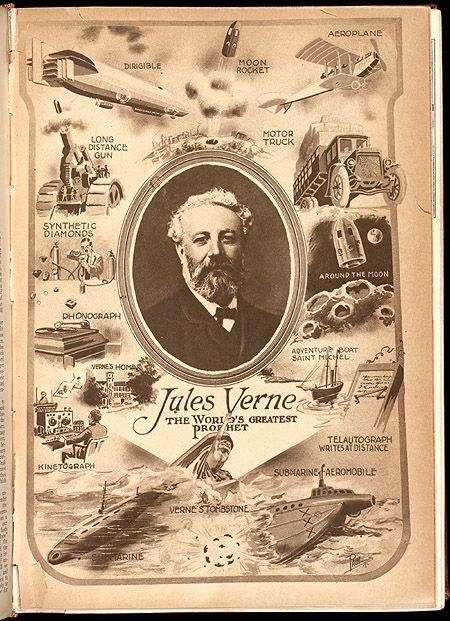 "Jules Verne The World's Greatest Prophet"  Brief tribute to Jules Verne's 189th birthday, the French author of many science fiction classics such as 20,000 Leagues under the Sea and Around the World in 80 Days. Can be found at the Smithsonian Libraries. Around The World In 80 Days, Leagues Under The Sea, Jules Verne, Pictures Of People, Retro Futurism, Dieselpunk, Sci Fi Art, Nautilus, Metropolis